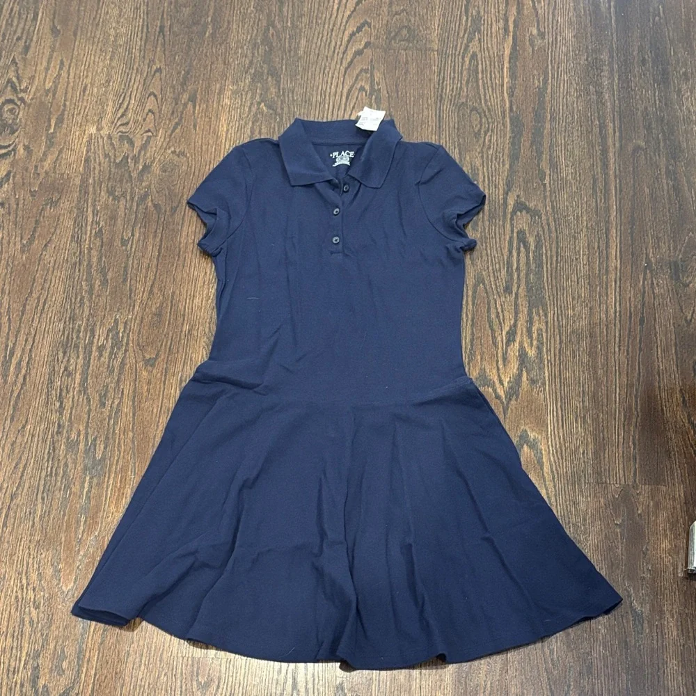 NWT The Children's Place Girl’s Navy Blue Casual Dress Size Large